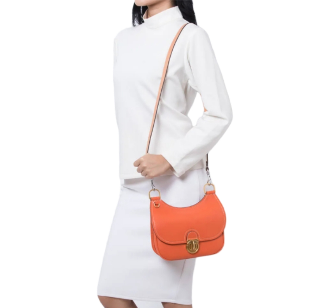 Tory Burch Small James Leather Saddle Crossbody Bag - Picture 13 of 13
